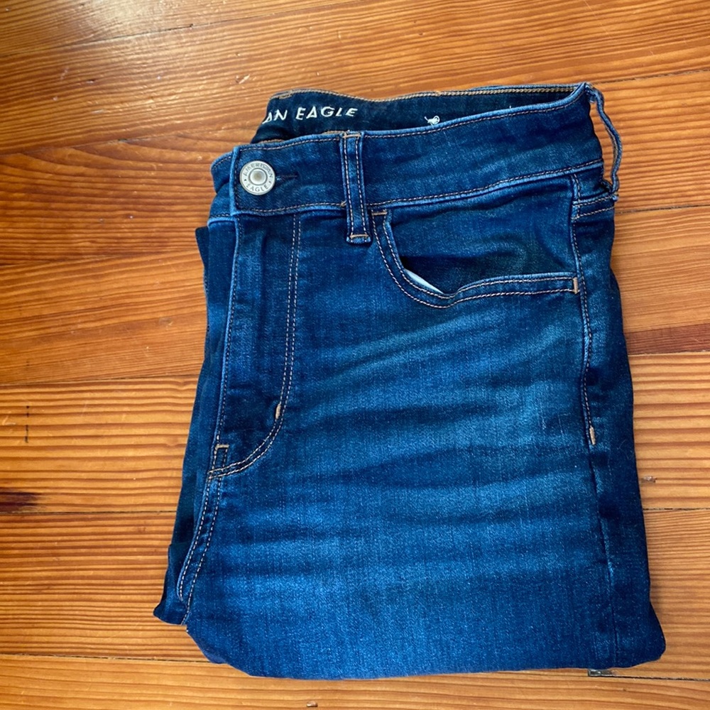 American Eagle blue jeans high rise size 12